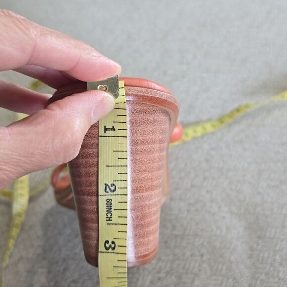 Kaanas Leather Brick Red Square Toe Wedge Sandals - Size 9 - Picture 12 of 15